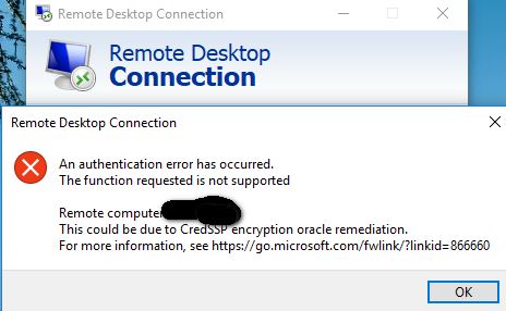 win10 1803 遠(yuǎn)程桌面出錯(cuò)：Credssp encryption oracle remeediation 怎么辦？