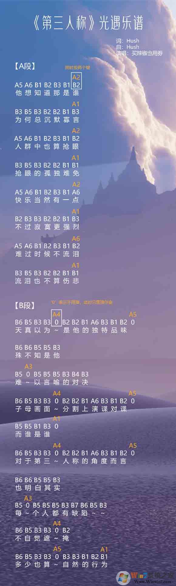 光遇簡譜《第三人稱》怎么彈？光遇簡譜大全