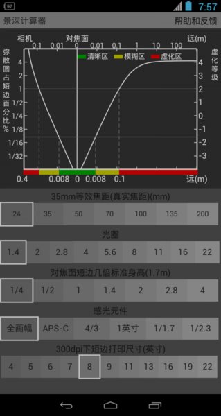 景深計(jì)算器(光影測(cè)量)