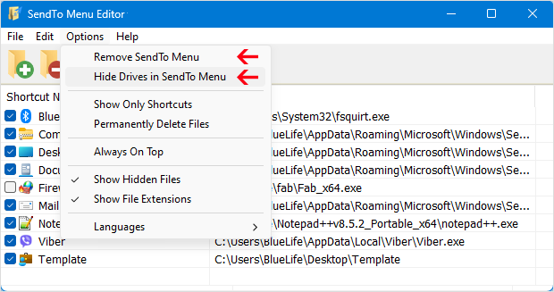 sendto menu editor(發(fā)送菜單編輯器)